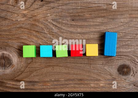 Stack of Sample Cube Rectangular Boxes On Surface Polished With Multi-Colour Stock Photo