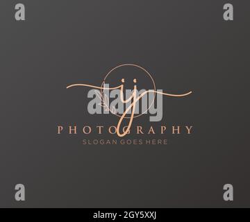 IJ feminine logo. Usable for Nature, Salon, Spa, Cosmetic and Beauty Logos. Flat Vector Logo Design Template Element. Stock Vector