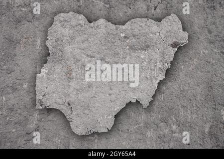 Map of Nigeria on weathered concrete Stock Photo - Alamy