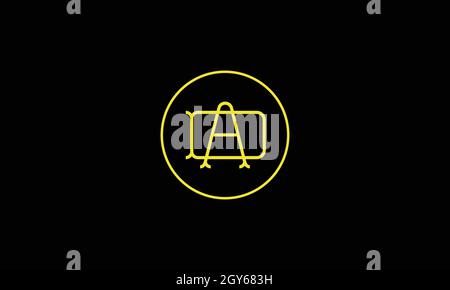 LETTERS DA LOGO DESIGN WITH NEGATIVE SPACE EFFECT FOR ILLUSTRATION USE Stock Vector