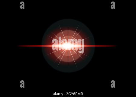 The abstract multi light. Light flare special effect in dark background. Stock Photo