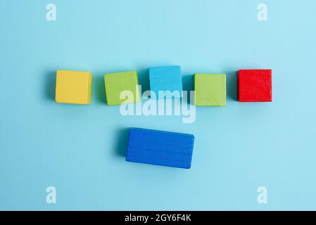 Stack of Sample Cube Rectangular Boxes On Surface Polished With Multi-Colour Stock Photo