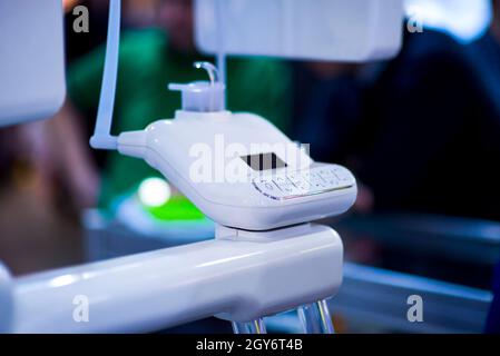 Close-up of the control panel with buttons on dental chair Stock Photo