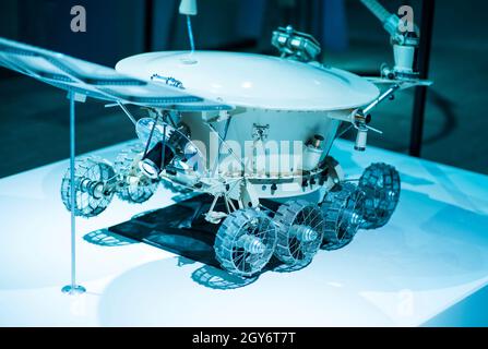 Curiosity rover for exploring on Mars. Russian cosmic programm Stock Photo