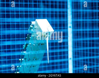 Electronic three dimensional plastic printer during work , 3D printer, 3D printing Stock Photo