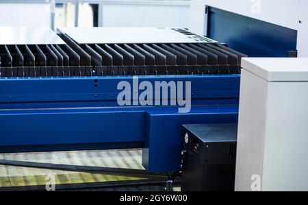 Molding made with 3D printing inserted into an injection molding machine to realize small series of metal products. Stock Photo