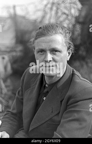 Porträt eines Kraftfahrers, Deutschland 1930er Jahre. Portrait of a motorist, Germany 1930s. Stock Photo