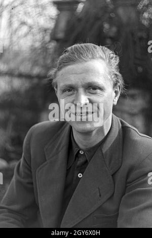 Porträt eines Kraftfahrers, Deutschland 1930er Jahre. Portrait of a motorist, Germany 1930s. Stock Photo