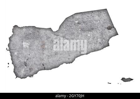 Map of Yemen on weathered concrete Stock Photo - Alamy