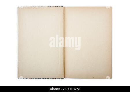 Opened antique book isolated on white background Stock Photo