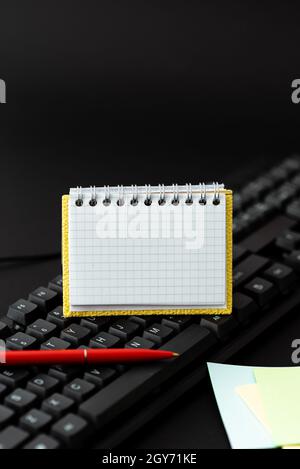 Copying Old Ideas And Creating New Ones, Transferring Written Notes Stock Photo