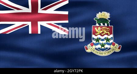 Cayman Islands flag - realistic waving fabric flag Stock Photo