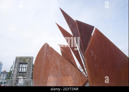 Galway Hooker sculpture in Eyre Square Galway Ireland Stock Photo