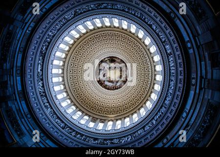 United States Capitol ceiling painting of the (United States Capitol). Shooting Location: Washington, DC Stock Photo