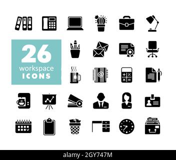 Workspace outline glyph icon. Workspace sign. Graph symbol for your web site design, logo, app, UI. Vector illustration Stock Photo