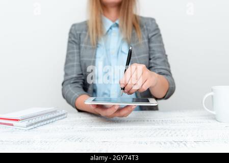 Displaying New Smartphone Technology, Discussing Device Improvements Stock Photo