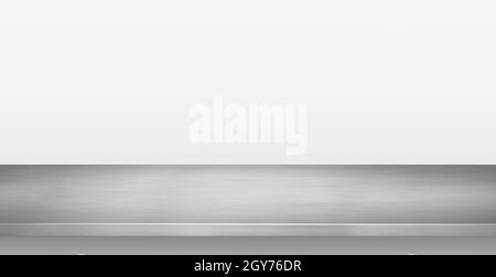 Metal kitchen countertop, iron texture, large table on a white background - Vector illustration Stock Photo