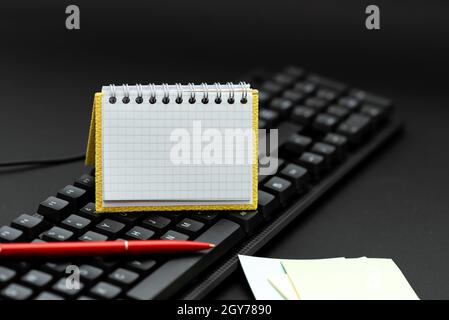 Copying Old Ideas And Creating New Ones, Transferring Written Notes Stock Photo