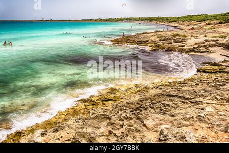 The scenic Punta della Suina's beach near Gallipoli in Salento, Apulia, Italy Stock Photo