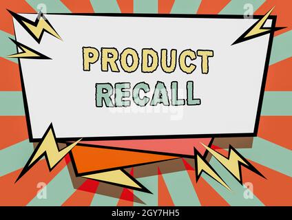 Conceptual display Product Recall, Business showcase request to return the possible product issues to the market Abstract Displaying Urgent Message, N Stock Photo