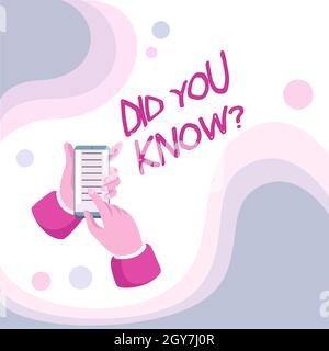 Text caption presenting Did You Know Question, Concept meaning when you are asking someone if they know fact or event Abstract Spreading Message Onlin Stock Photo