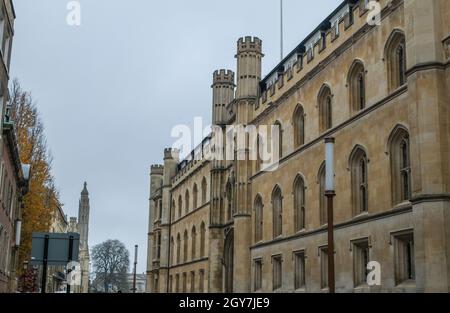 Medieval style building with many windows in Cambridge England Stock Photo