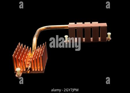 Copper heatsink to release heat from the chipset. Stock Photo