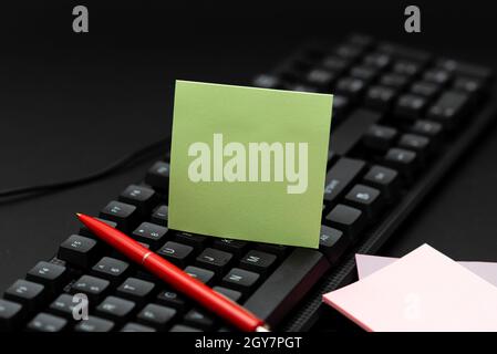 Copying Old Ideas And Creating New Ones, Transferring Written Notes Stock Photo