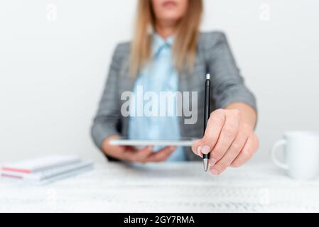 Displaying New Smartphone Technology, Discussing Device Improvements Stock Photo