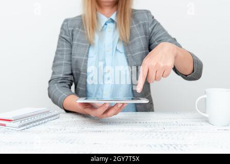 Displaying New Smartphone Technology, Discussing Device Improvements Stock Photo