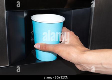 Espresso machine, hot water dispenser and coffee grinder in a bar Stock  Photo - Alamy