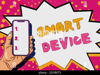 Inspiration showing sign Smart Device, Internet Concept Electronic gadget that able to connect share interact with user Displaying Important Informati Stock Photo