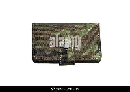 Notepad in military design for everyday notes and notes on a white isolated background Stock Photo