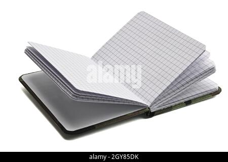 Notepad in military design for everyday notes and notes on a white isolated background Stock Photo