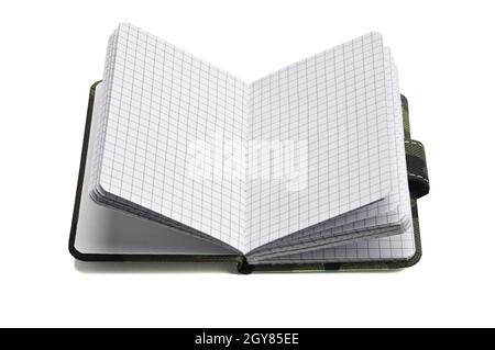 Notepad in military design for everyday notes and notes on a white isolated background Stock Photo