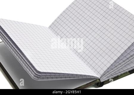 Notepad in military design for everyday notes and notes on a white isolated background Stock Photo