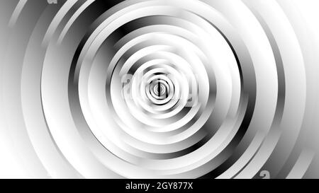 Geometric black and white shapes with spinning motion, computer generated. 3d rendering of abstract vortex background Stock Photo