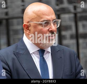 London, UK. 7th Oct, 2021. Nadhim Zahawi, Education Secretary in Downing Street, Credit: Ian Davidson/Alamy Live News Stock Photo