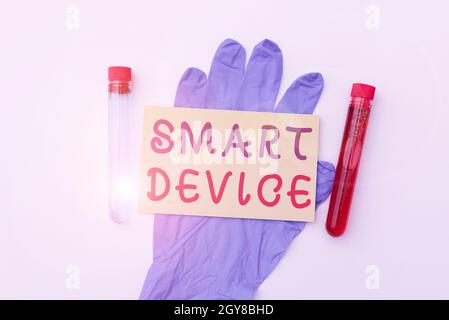 Hand writing sign Smart Device, Word for Electronic gadget that able to connect share interact with user Sending Virus Awareness Message, Abstract Avo Stock Photo