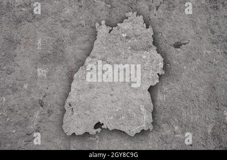 Map of Baden-Wuerttemberg on weathered concrete Stock Photo - Alamy