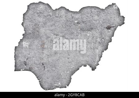 Map of Nigeria on weathered concrete Stock Photo - Alamy