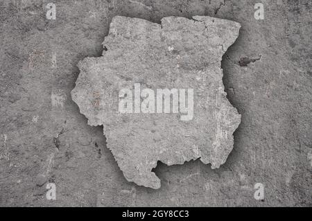 Map of Suriname on weathered concrete Stock Photo - Alamy