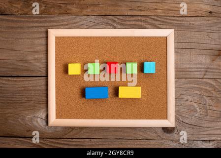 Stack of Sample Cube Rectangular Boxes On Surface Polished With Multi-Colour Stock Photo