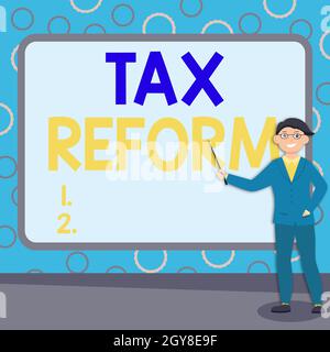 Inspiration showing sign Tax Reform, Internet Concept government policy about the collection of taxes with business owners Abstract Professor Giving L Stock Photo