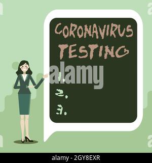 Hand writing sign Coronavirus Testing, Word for Collection of samples from a viable patient to identify SARSCoV2 Displaying Important Informations, Pr Stock Photo