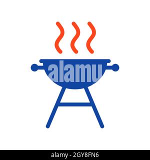 Grill BBQ cookout vector glyph icon. Graph symbol for cooking web site and apps design, logo, app, UI Stock Photo