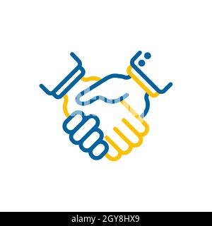 Download free vector of Shaking hands icon vector about achievement,  agreement, black and white, business and business agreeme…