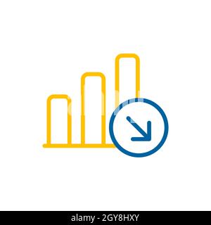 Decrease outline icon. Office sign. Graph symbol for your web site ...