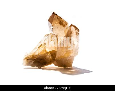 Smoky quartz gemstone isolated on a white background Stock Photo