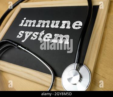 Boost your immune system - message on chalkboard Stock Photo
